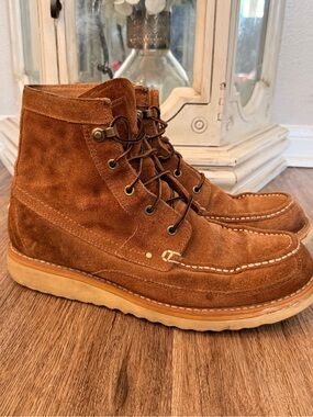 Ariat Lace Up Boots Men’s Size 10.5D Brown Suede Ankle Field Work Western READ